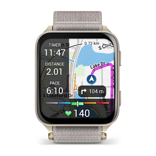 Venu X1 Soft Gold with Titanium Caseback and French Grey Nylon Band — фото 9