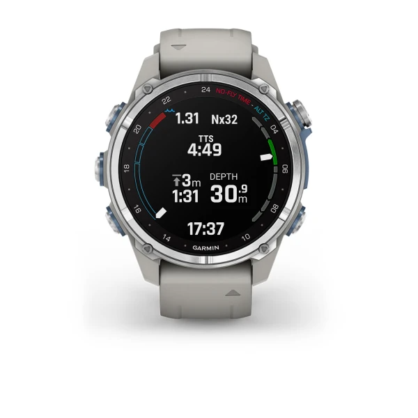Descent Mk3 – 43 mm Stainless Steel with Fog Gray Silicone Band — фото 2