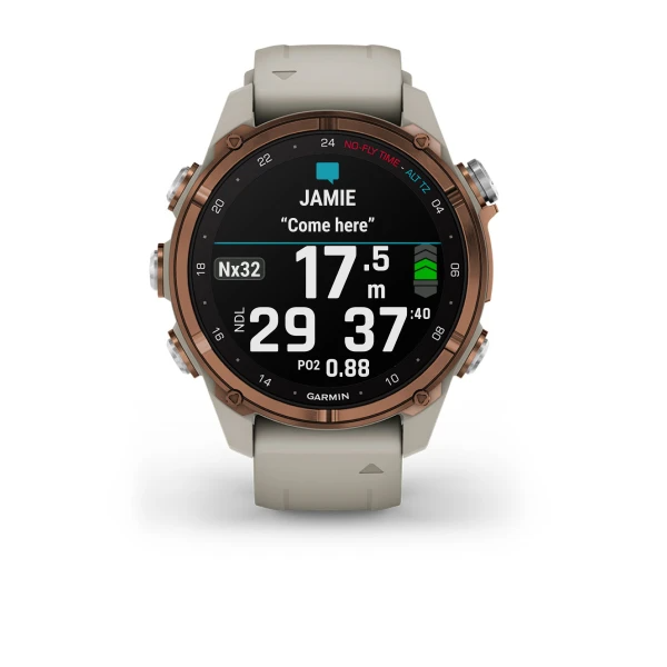 Descent Mk3i – 43 mm Bronze PVD Titanium with French Gray Silicone Band — фото 2