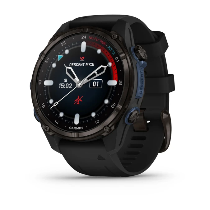 Descent Mk3i – 43 mm Carbon Gray DLC Titanium with Black Silicone Band