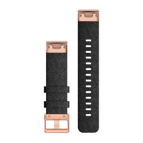 QuickFit 20 Watch Bands Heathered Black Nylon with Rose Gold Hardware — фото 2