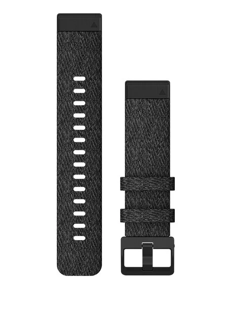 QuickFit Band 20mm Heathered Black Nylon with Black Hardware