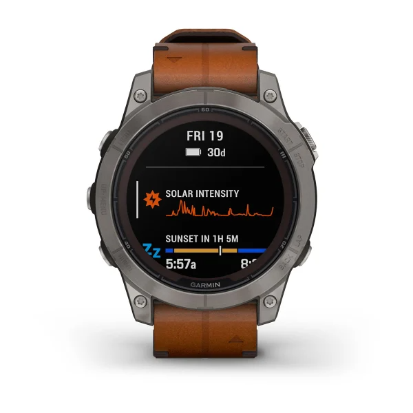 Fenix 7 Pro – Sapphire Solar Edition Titanium with Chestnut Leather Band — фото 2
