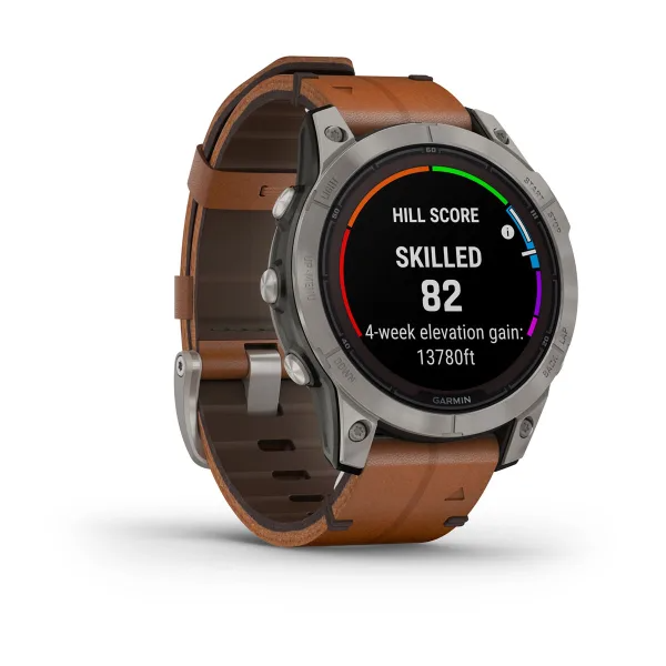 Fenix 7 Pro – Sapphire Solar Edition Titanium with Chestnut Leather Band — фото 3