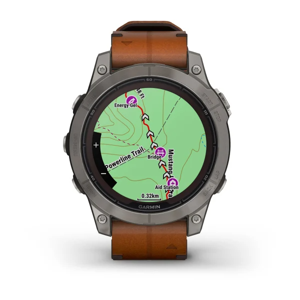 Fenix 7 Pro – Sapphire Solar Edition Titanium with Chestnut Leather Band — фото 4