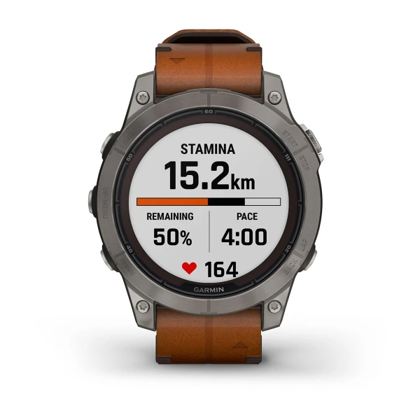Fenix 7 Pro – Sapphire Solar Edition Titanium with Chestnut Leather Band — фото 9