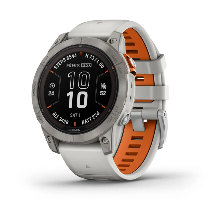 Fenix 7 Pro – Sapphire Solar Edition Titanium with Fog Gray/Ember Orange Band