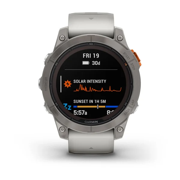 Fenix 7 Pro – Sapphire Solar Edition Titanium with Fog Gray/Ember Orange Band — фото 2