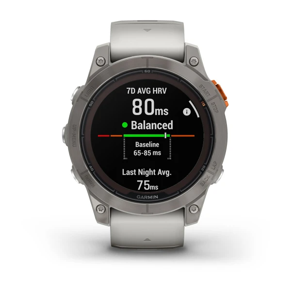 Fenix 7 Pro – Sapphire Solar Edition Titanium with Fog Gray/Ember Orange Band — фото 5