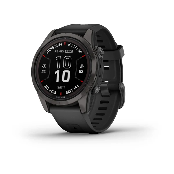 Fenix 7S Pro – Sapphire Solar Edition Carbon Gray DLC Titanium with Black Band