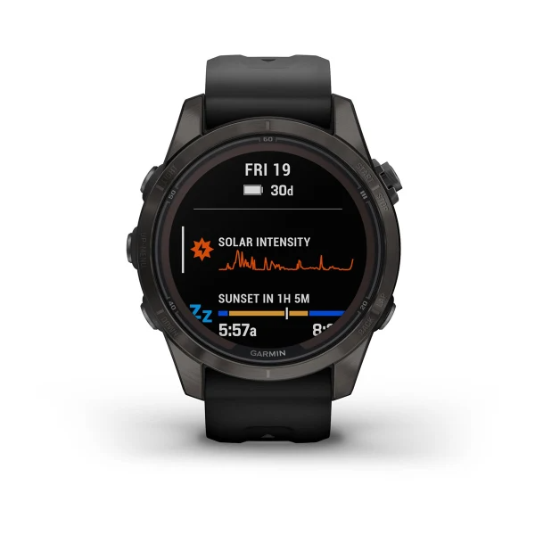 Fenix 7S Pro – Sapphire Solar Edition Carbon Gray DLC Titanium with Black Band — фото 2