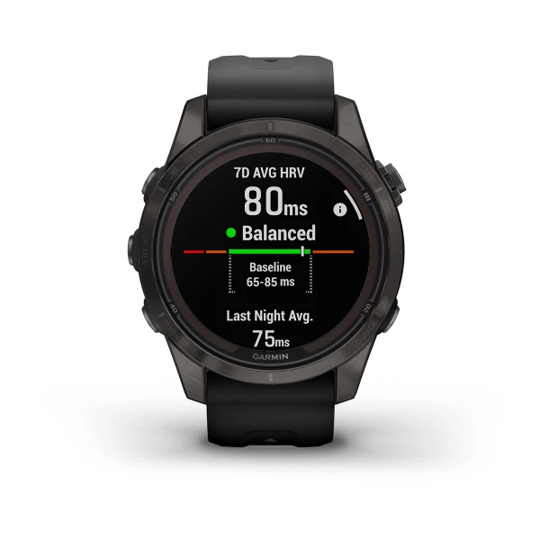Fenix 7S Pro – Sapphire Solar Edition Carbon Gray DLC Titanium with Black Band — фото 5