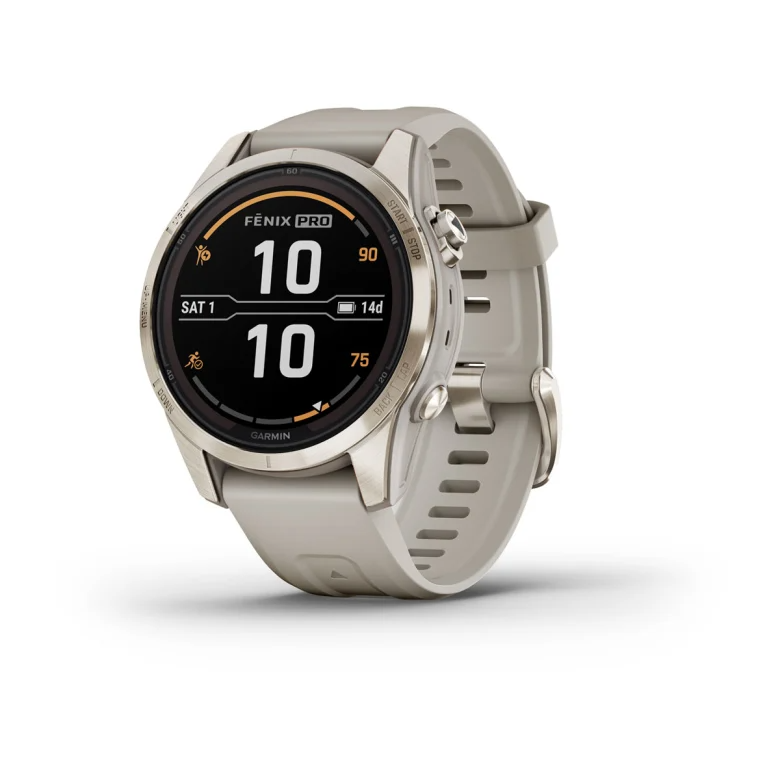 Fenix 7S Pro – Sapphire Solar Edition Soft Gold with Light Sand Band