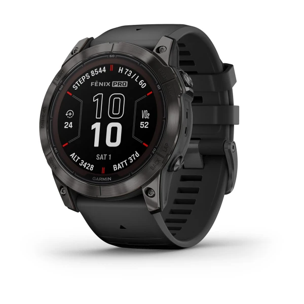 Fenix 7X Pro – Sapphire Solar Edition Carbon Gray DLC Titanium with Black Band