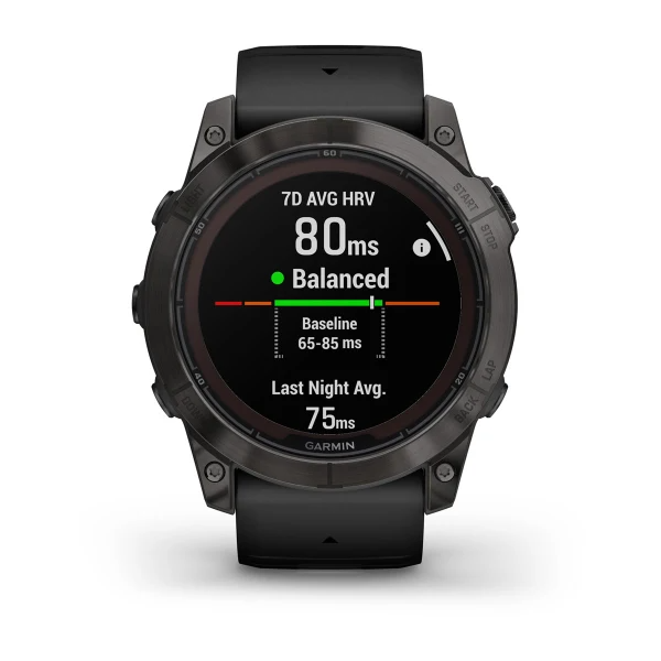 Fenix 7X Pro – Sapphire Solar Edition Carbon Gray DLC Titanium with Black Band — фото 5