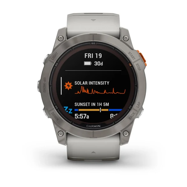 Fenix 7X Pro – Sapphire Solar Edition Titanium with Fog Gray/Ember Orange Band — фото 2