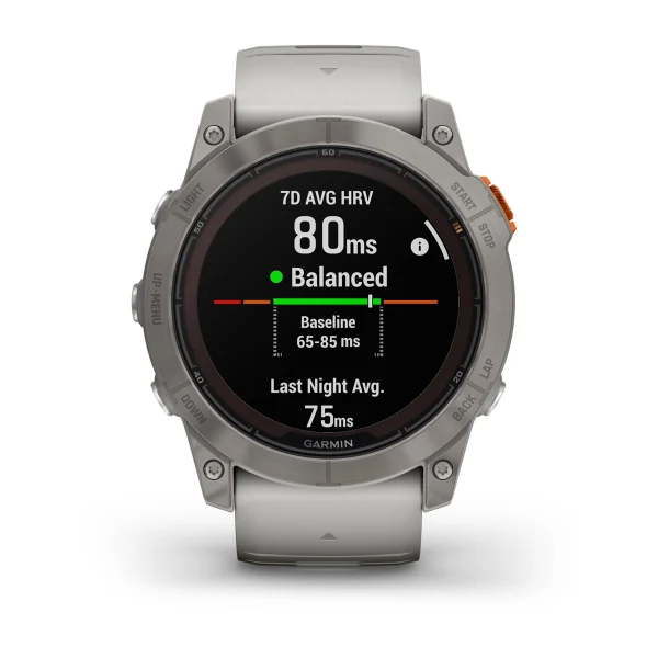 Fenix 7X Pro – Sapphire Solar Edition Titanium with Fog Gray/Ember Orange Band — фото 5