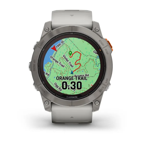 Fenix 7X Pro – Sapphire Solar Edition Titanium with Fog Gray/Ember Orange Band — фото 7