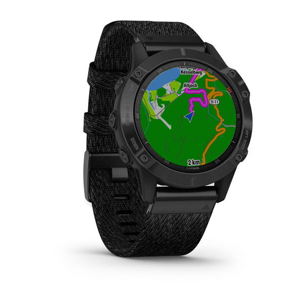 Fenix 6 Sapphire Black DLC with Heathered Black Nylon Band — фото 3