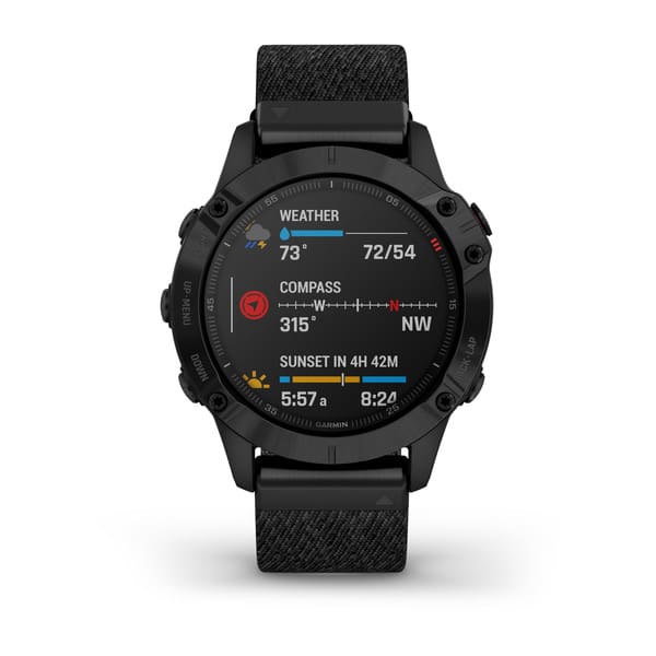 Fenix 6 Sapphire Black DLC with Heathered Black Nylon Band — фото 4