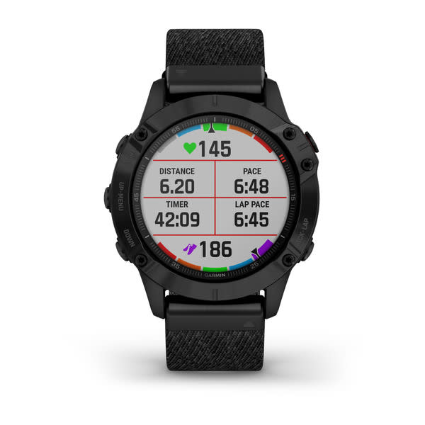 Fenix 6 Sapphire Black DLC with Heathered Black Nylon Band — фото 6