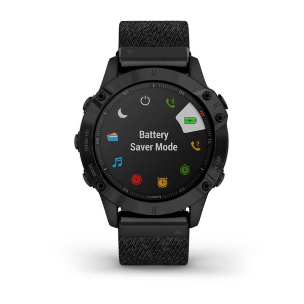 Fenix 6 Sapphire Black DLC with Heathered Black Nylon Band — фото 7