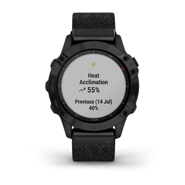 Fenix 6 Sapphire Black DLC with Heathered Black Nylon Band — фото 8