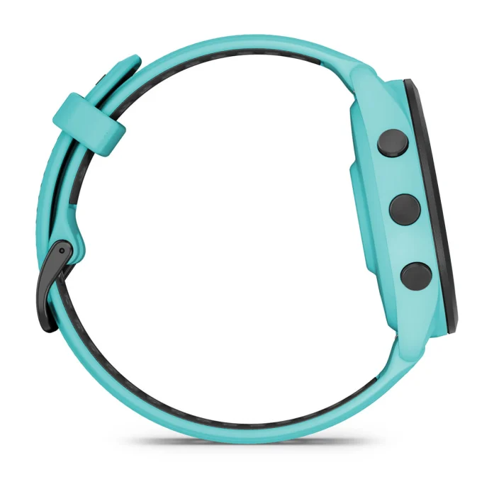 Forerunner 265 Black Bezel with Aqua Case and Aqua/Black Silicone Band — фото 5