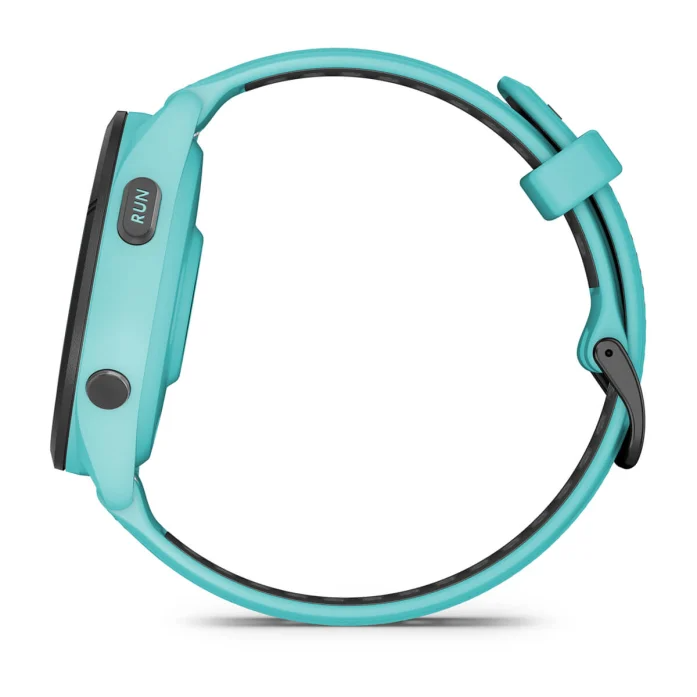 Forerunner 265 Black Bezel with Aqua Case and Aqua/Black Silicone Band — фото 8