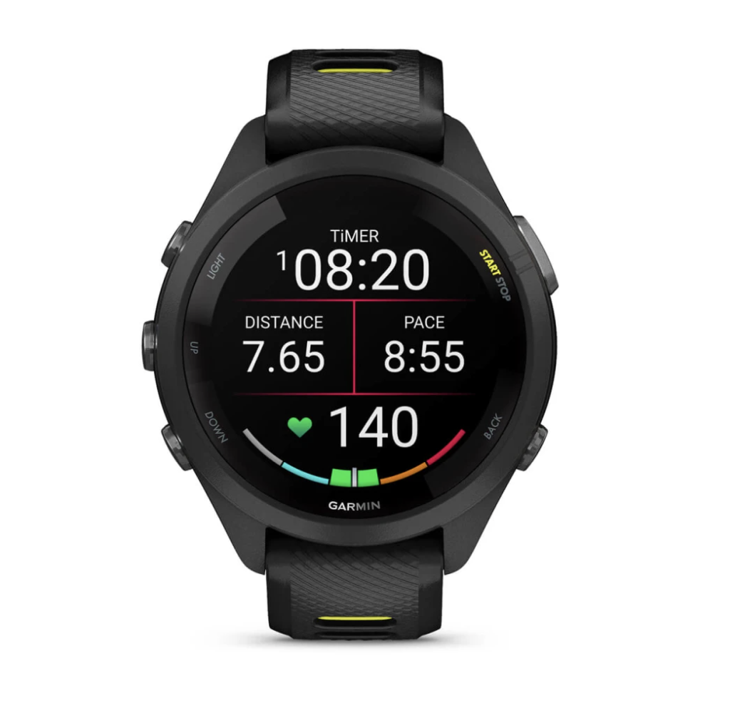 Forerunner 265S Black Bezel and Case with Black/Amp Yellow Silicone Band — фото 2