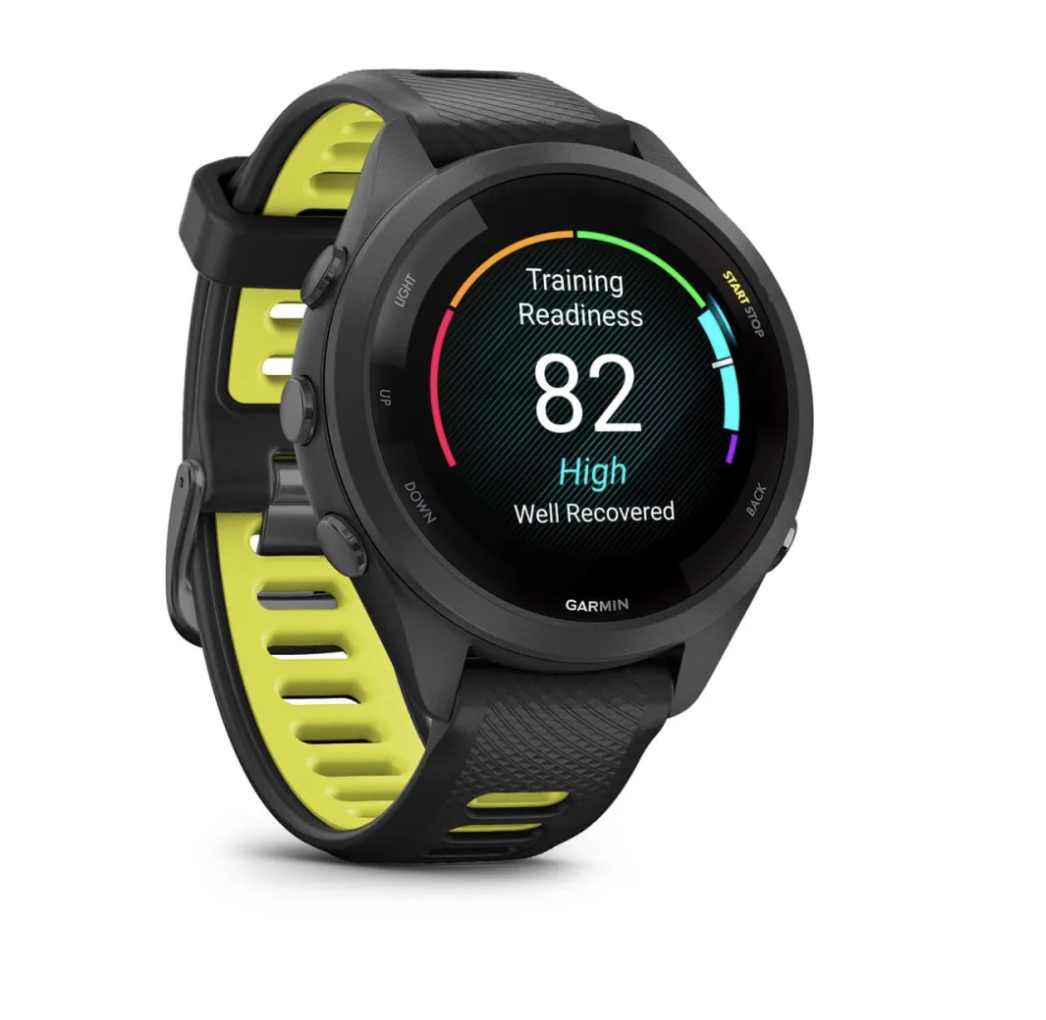 Forerunner 265S Black Bezel and Case with Black/Amp Yellow Silicone Band — фото 3
