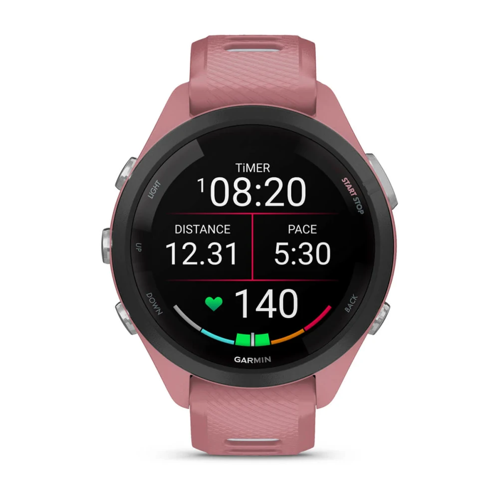 Forerunner 265S Black Bezel with Light Pink Case and Light Pink/Whitestone Silicone Band — фото 2