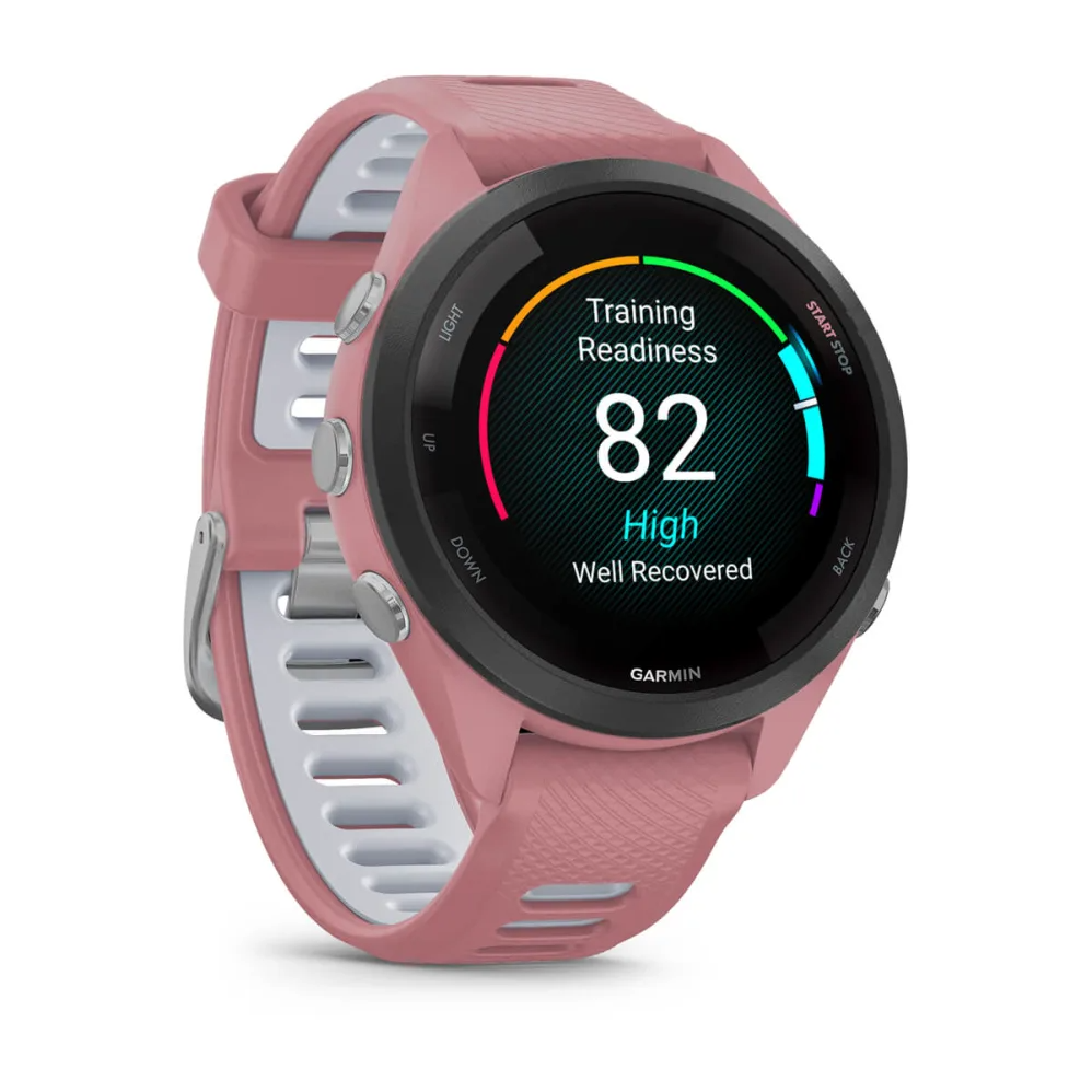Forerunner 265S Black Bezel with Light Pink Case and Light Pink/Whitestone Silicone Band — фото 3