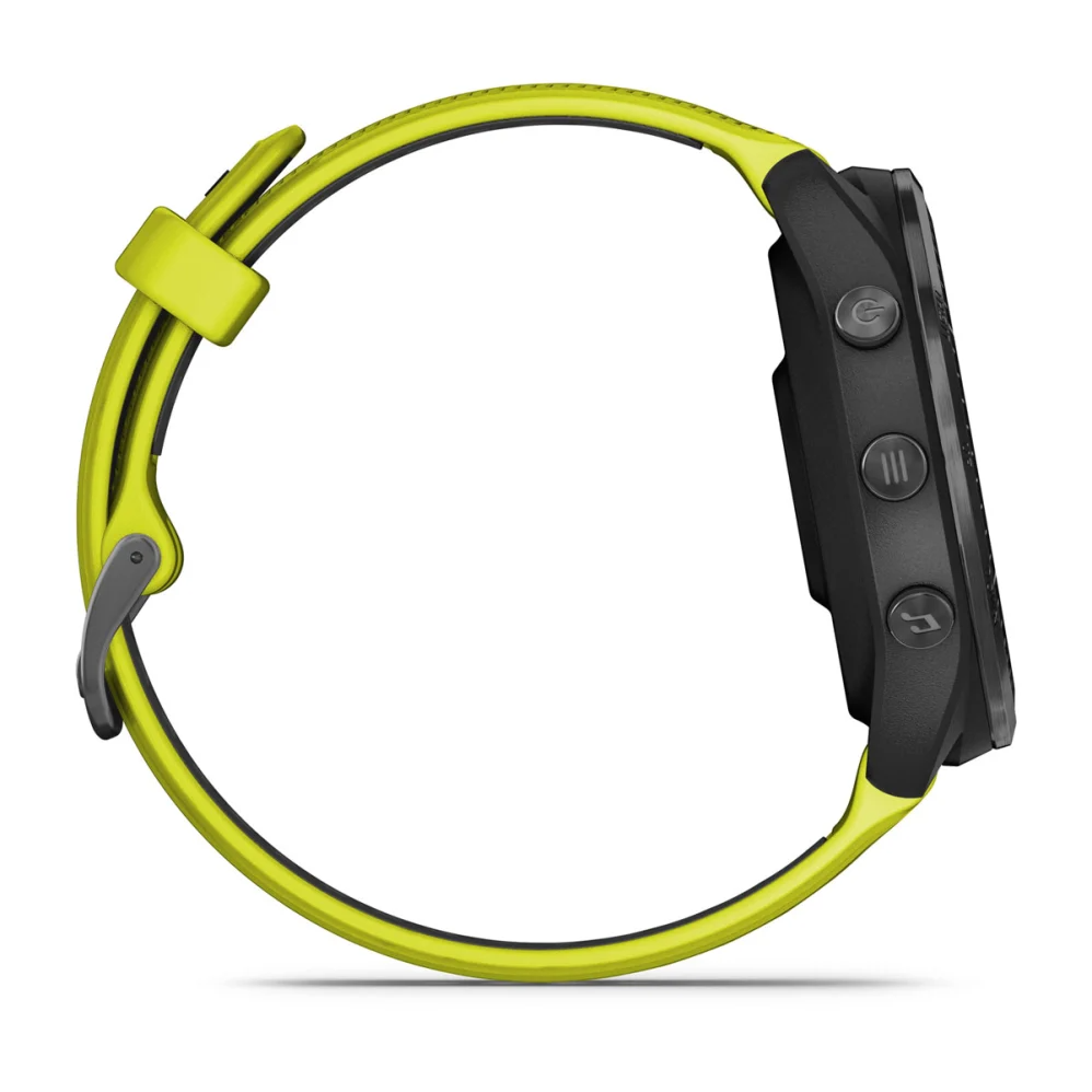 Forerunner 965 Carbon Gray DLC Titanium Bezel with Black Case and Amp Yellow/Black Silicone Band — фото 6