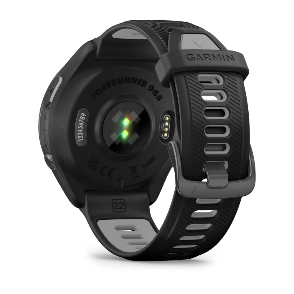Forerunner 965 Carbon Gray DLC Titanium Bezel with Black Case and Black/Powder Gray Silicone Band — фото 7