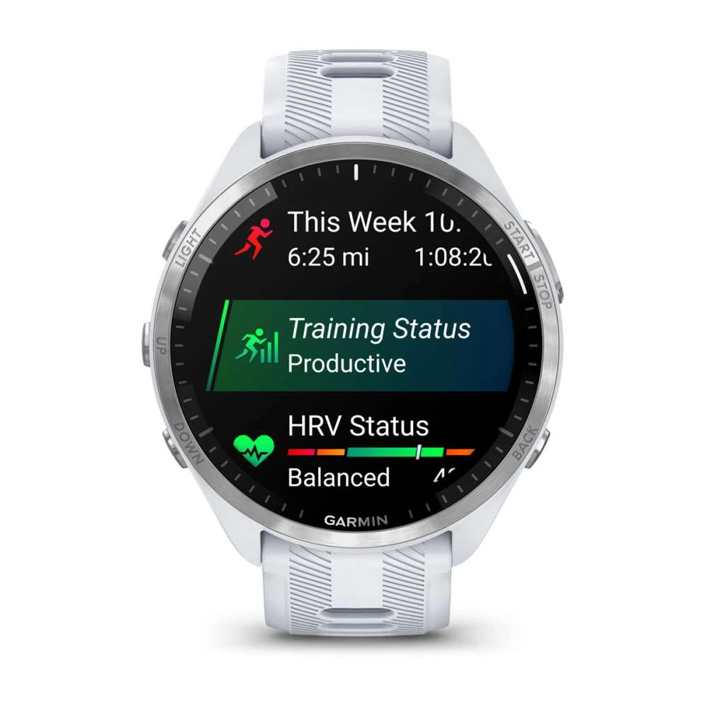 Forerunner 965 Titanium Bezel with Whitestone Case and Whitestone/Powder Gray Silicone Band — фото 2