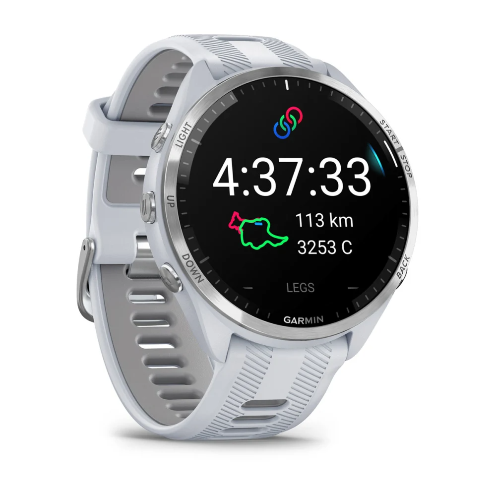 Forerunner 965 Titanium Bezel with Whitestone Case and Whitestone/Powder Gray Silicone Band — фото 3