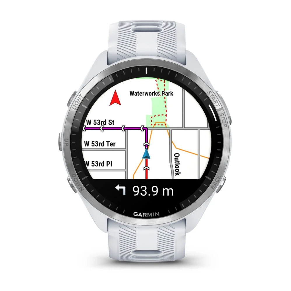 Forerunner 965 Titanium Bezel with Whitestone Case and Whitestone/Powder Gray Silicone Band — фото 4