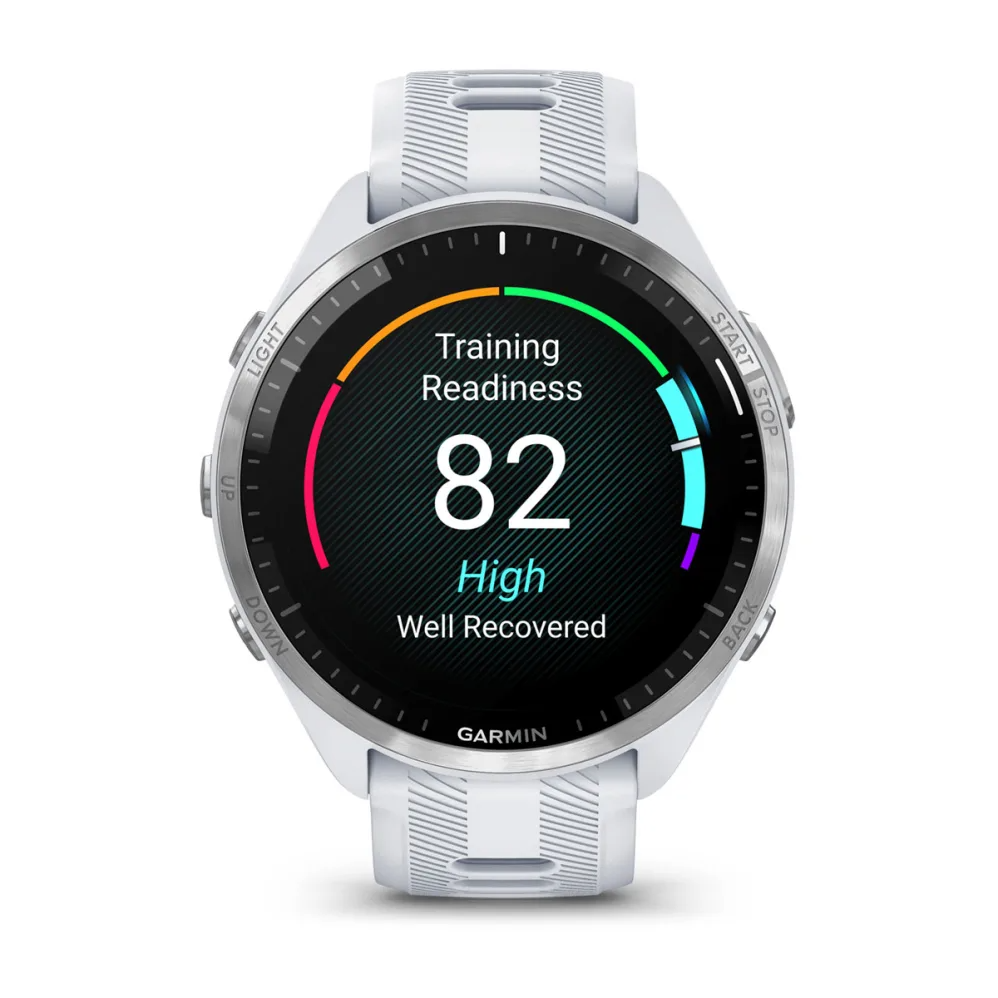 Forerunner 965 Titanium Bezel with Whitestone Case and Whitestone/Powder Gray Silicone Band — фото 6