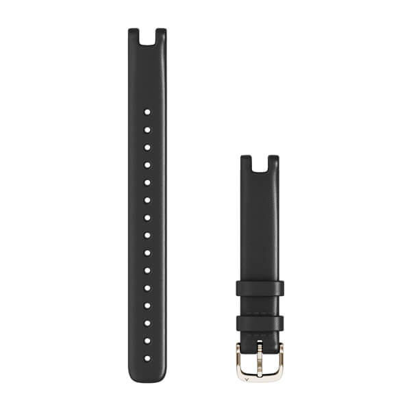 Lily Bands Black Italian Leather with Cream Gold Hardware (Large)