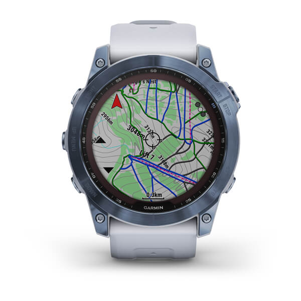 Fenix 7X Sapphire Solar Mineral Blue DLC Titanium with Whitestone Band — фото 4