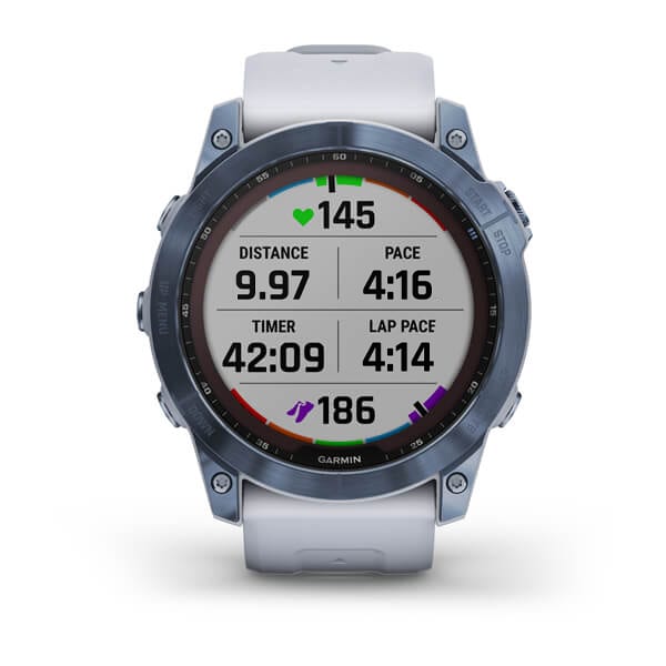 Fenix 7X Sapphire Solar Mineral Blue DLC Titanium with Whitestone Band — фото 9