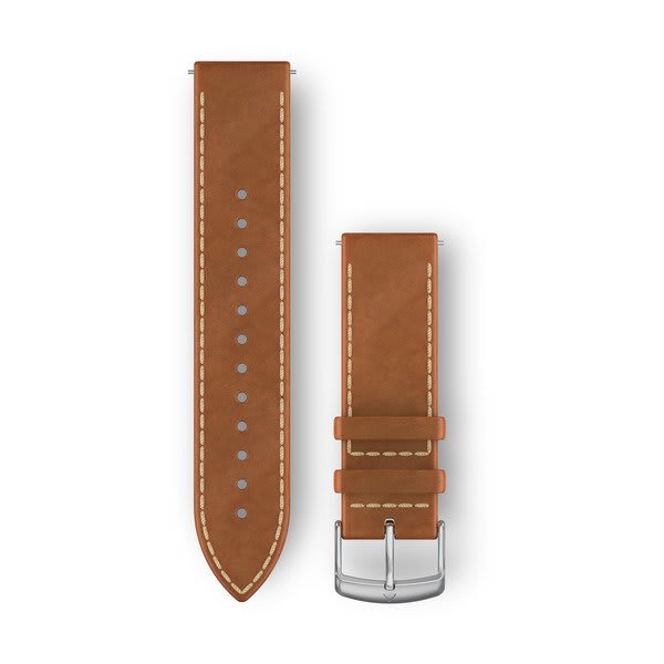 Quick Release Bands 20 mm Tan Italian Leather with Silver Hardware