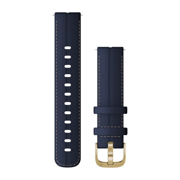 Quick Release Band 18mm Navy Leather/Light Gold