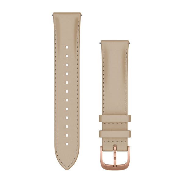Quick Release Band 20mm Light Sand Italian Leather/18K Rose Gold PVD