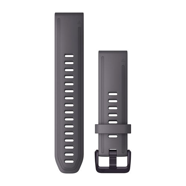 QuickFit 20mm Band Shale Gray Silicone with Amethyst Hardware