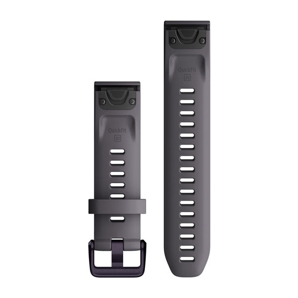 QuickFit 20mm Band Shale Gray Silicone with Amethyst Hardware — фото 2