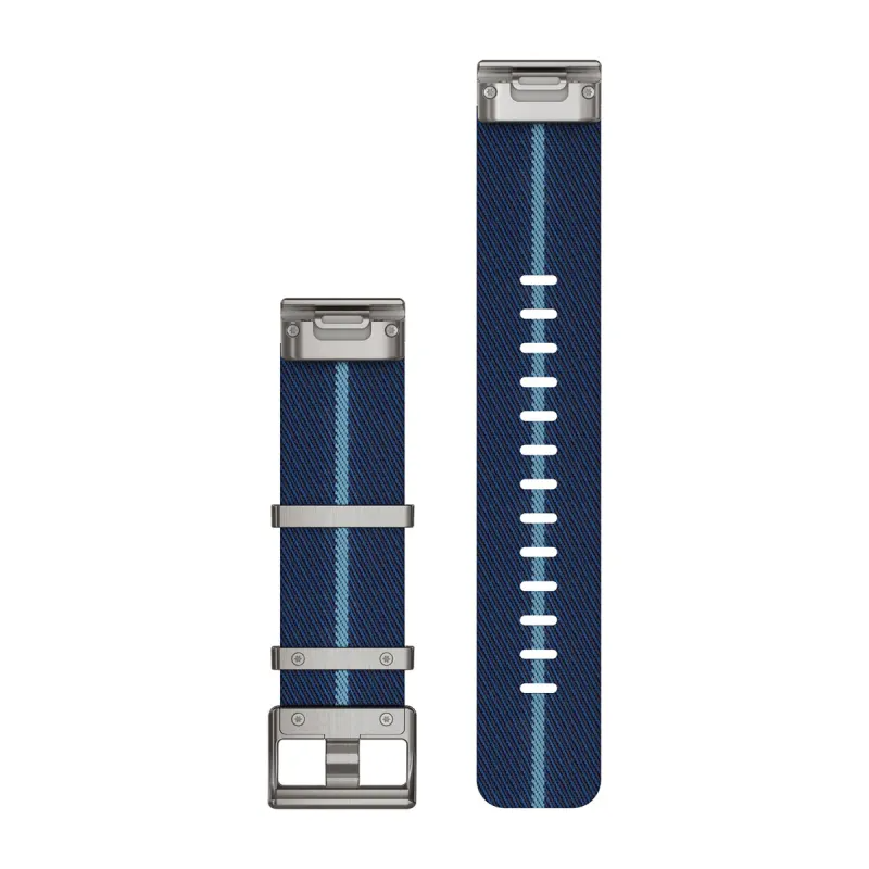 QuickFit 22 Watch Straps Striped Jacquard-weave Nylon Strap, Indigo — фото 2