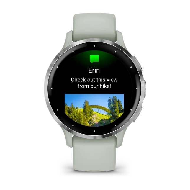 Venu 3S Silver Stainless Steel Bezel with Sage Gray Case and Silicone Band — фото 4