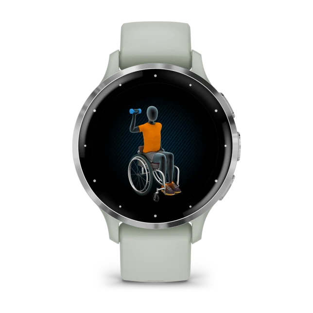 Venu 3S Silver Stainless Steel Bezel with Sage Gray Case and Silicone Band — фото 5
